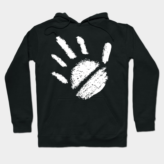 Handprints. Black and white illustration. Hoodie by ArchiTania